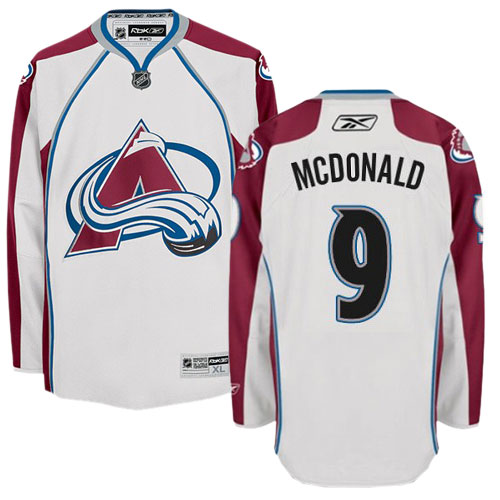 Mens Reebok Colorado Avalanche 9 Lanny McDonald Authentic White Away NHL Jersey